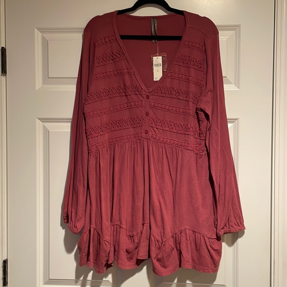 Anthropologie Pink Tunic Top